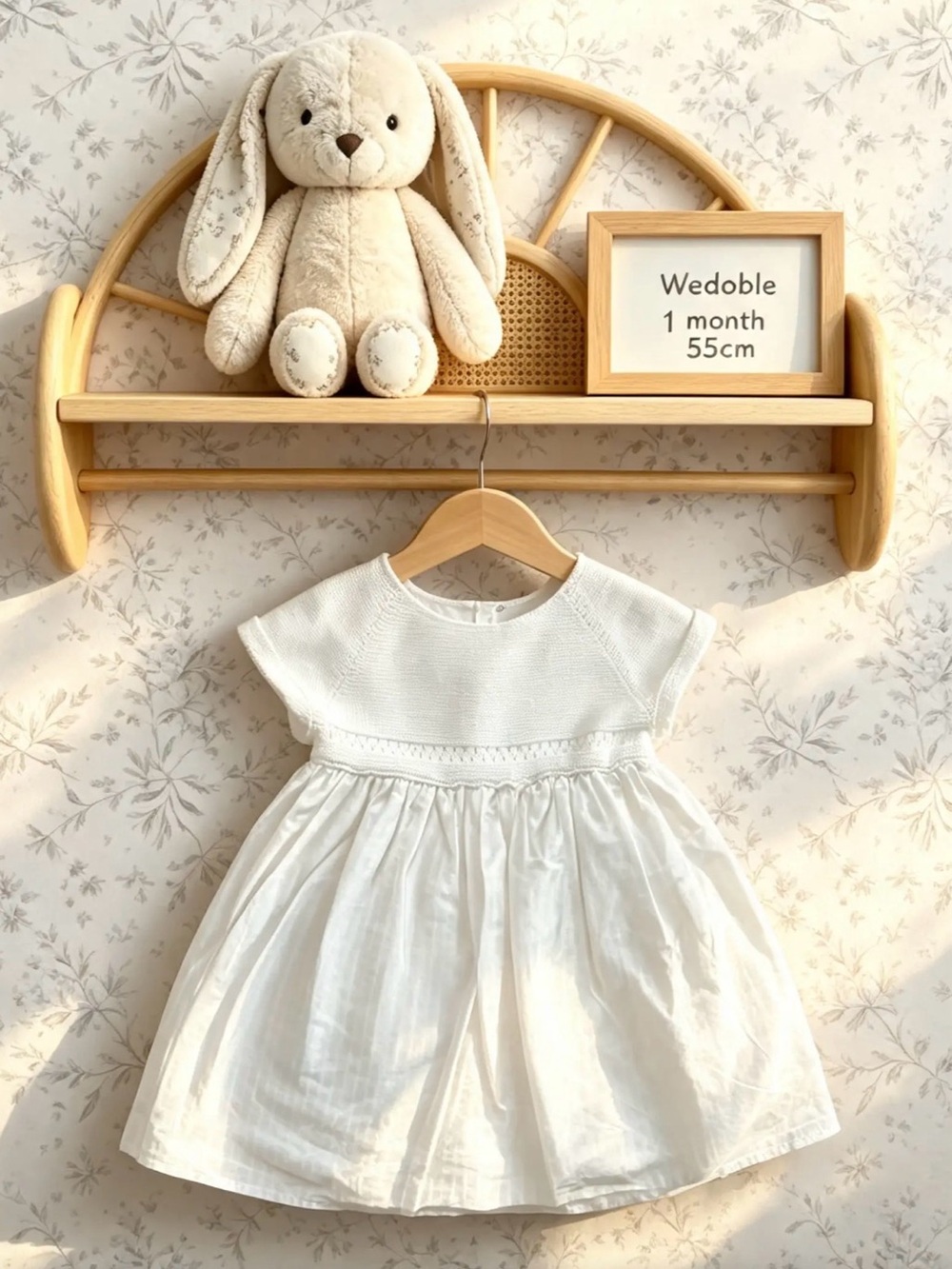 Wedoble Baby Girl White Knit Dress - Size 1 Month (55cm)